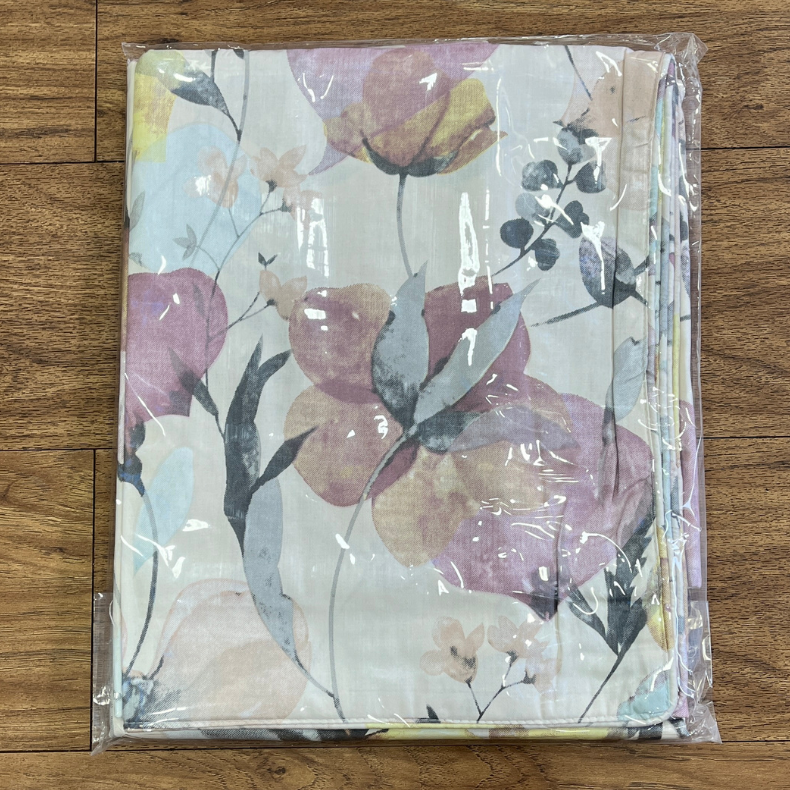 Cream Garden Double Bedsheet with Pillow Covers/90" x 108" - Laces and Frills