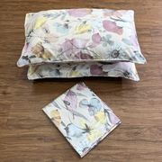 Cream Garden Double Bedsheet with Pillow Covers/90" x 108" - Laces and Frills