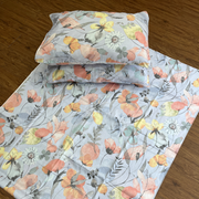 Light Blue Garden Double Bedsheet with Pillow Covers/90" x 108" - Laces and Frills