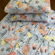 Light Blue Garden Double Bedsheet with Pillow Covers/90" x 108" - Laces and Frills