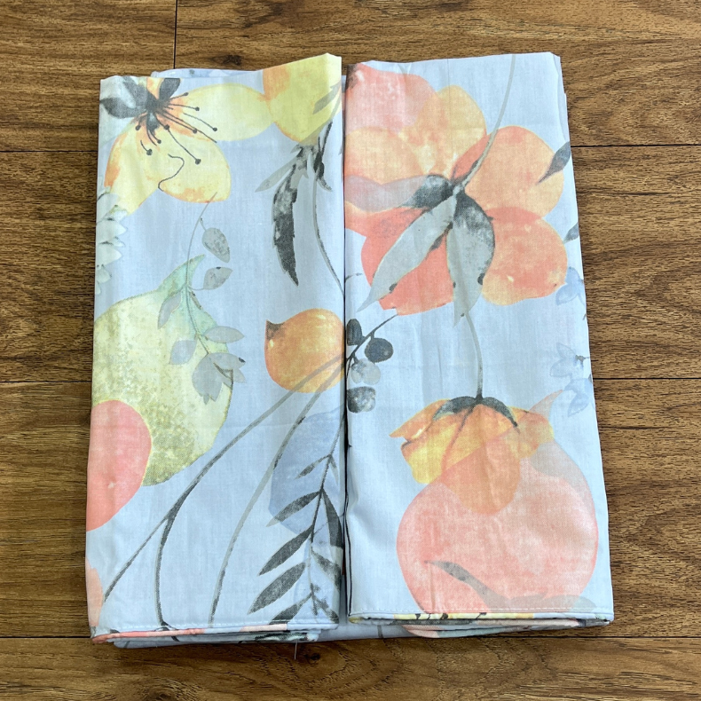 Light Blue Garden Double Bedsheet with Pillow Covers/90" x 108" - Laces and Frills