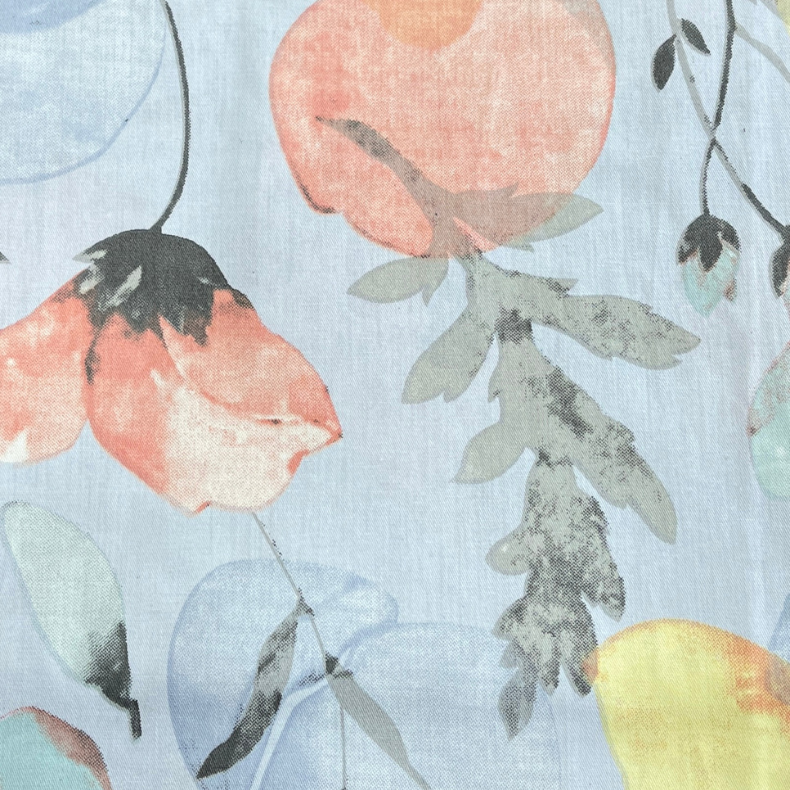 Light Blue Garden Double Bedsheet with Pillow Covers/90" x 108" - Laces and Frills