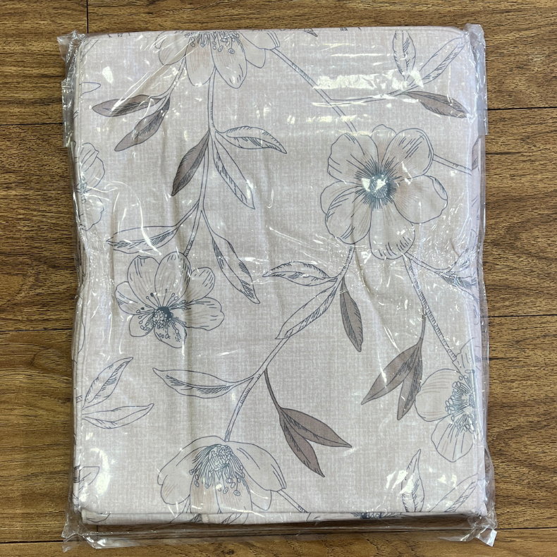 Light Peach Floral Garden Double Bedsheet with Pillow Covers/90" x 108" - Laces and Frills