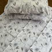 Light Peach Floral Garden Double Bedsheet with Pillow Covers/90" x 108" - Laces and Frills