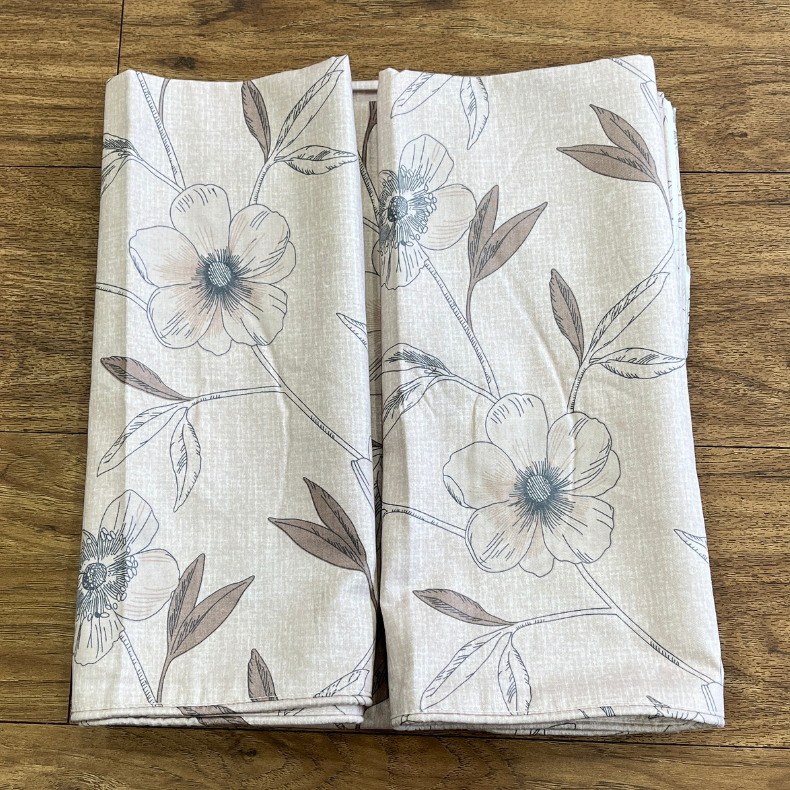 Light Peach Floral Garden Double Bedsheet with Pillow Covers/90" x 108" - Laces and Frills