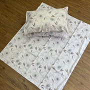 Light Peach Floral Garden Double Bedsheet with Pillow Covers/90" x 108" - Laces and Frills