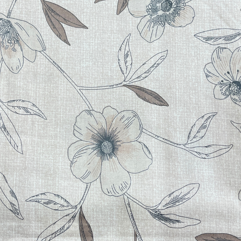 Light Peach Floral Garden Double Bedsheet with Pillow Covers/90" x 108" - Laces and Frills