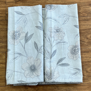 Light Blue Floral Garden Double Bedsheet with Pillow Covers/90" x 108" - Laces and Frills