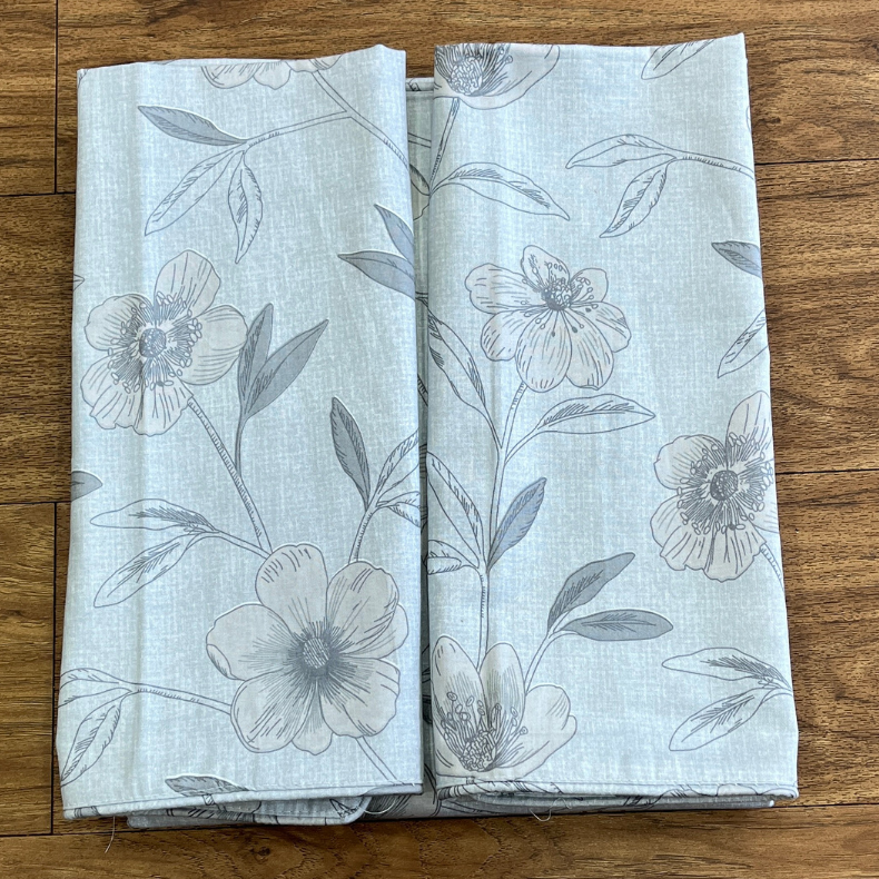Light Blue Floral Garden Double Bedsheet with Pillow Covers/90" x 108" - Laces and Frills
