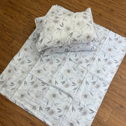 Light Blue Floral Garden Double Bedsheet with Pillow Covers/90" x 108" - Laces and Frills