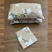 Cream Floral Garden Double Bedsheet with Pillow Covers/90" x 108" - Laces and Frills