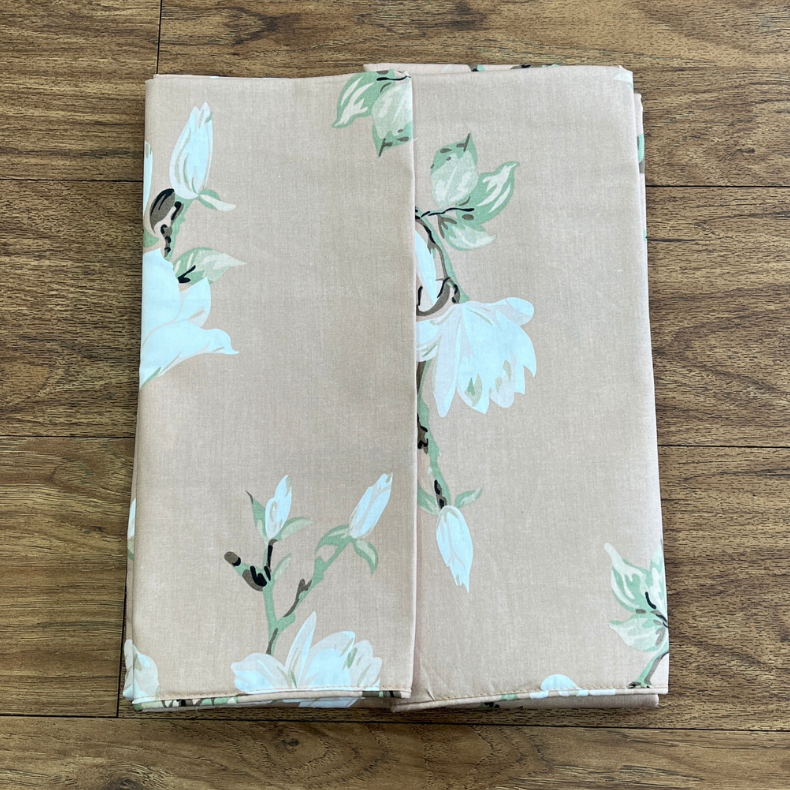 Cream Floral Garden Double Bedsheet with Pillow Covers/90" x 108" - Laces and Frills