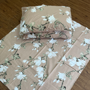 Cream Floral Garden Double Bedsheet with Pillow Covers/90" x 108" - Laces and Frills