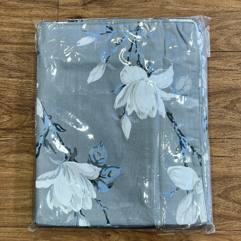 Grey Floral Garden Double Bedsheet with Pillow Covers/90" x 108" - Laces and Frills
