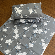 Grey Floral Garden Double Bedsheet with Pillow Covers/90" x 108" - Laces and Frills