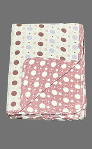 Light Maroon Blanket | Dohar. Dots, Soft & Cozy. One Double bed Reversible | Laces and Frills - Laces and Frills