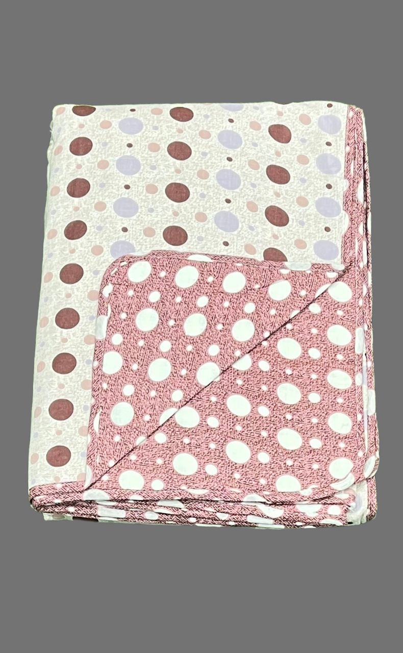 Light Maroon Blanket | Dohar. Dots, Soft & Cozy. One Double bed Reversible | Laces and Frills - Laces and Frills