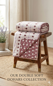 Light Maroon Blanket | Dohar. Dots, Soft & Cozy. One Double bed Reversible | Laces and Frills - Laces and Frills