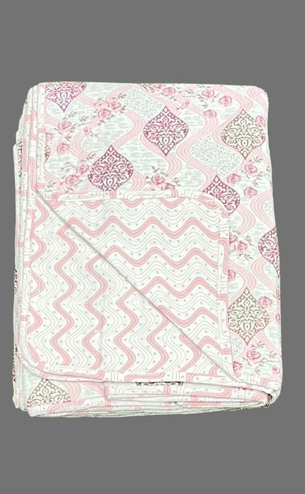 Light Pink Blanket | Dohar. Garden, Soft & Cozy. One Double bed Reversible | Laces and Frills - Laces and Frills