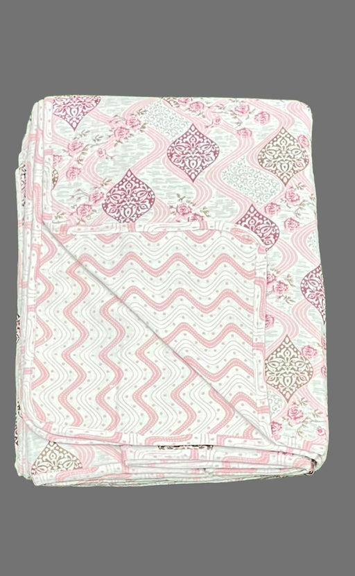 Light Pink Blanket | Dohar. Garden, Soft & Cozy. One Double bed Reversible | Laces and Frills - Laces and Frills