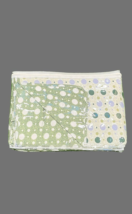 White/Green Blanket | Dohar. Dots, Soft & Cozy. One Double bed Reversible | Laces and Frills - Laces and Frills