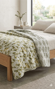 Blanket | Dohar. Green Garden, Soft & Cozy. One Double bed Reversible | Laces and Frills - Laces and Frills