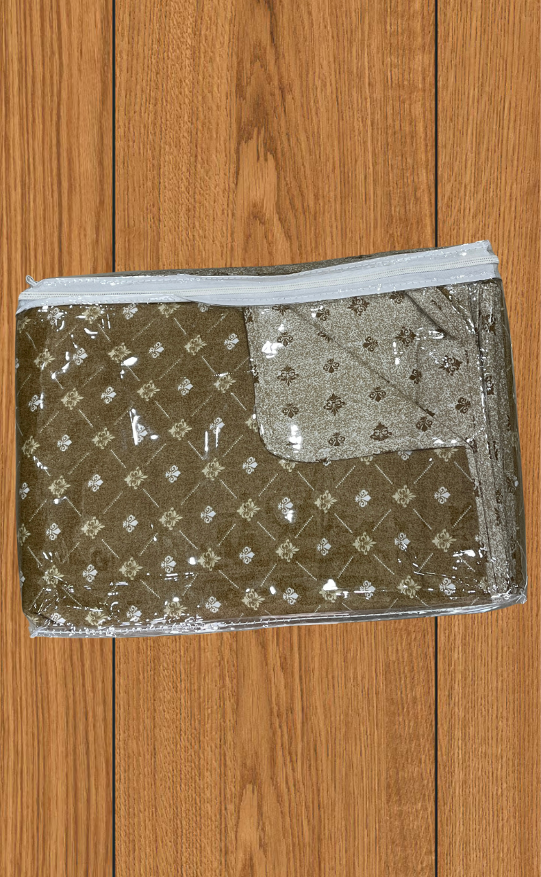 Blanket | Dohar. Mustard Ethnic Print, Soft & Cozy. One Double bed Reversible | Laces and Frills