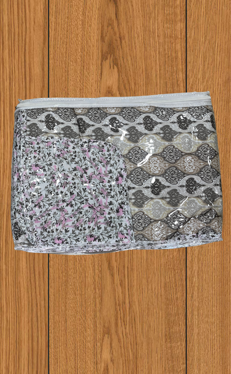 Blanket | Dohar. Beige Garden, Soft & Cozy. One Double bed Reversible | Laces and Frills