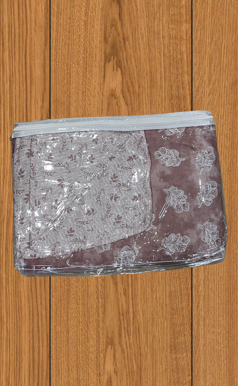 Blanket | Dohar. English Pink Leafy, Soft & Cozy. One Double bed Reversible | Laces and Frills