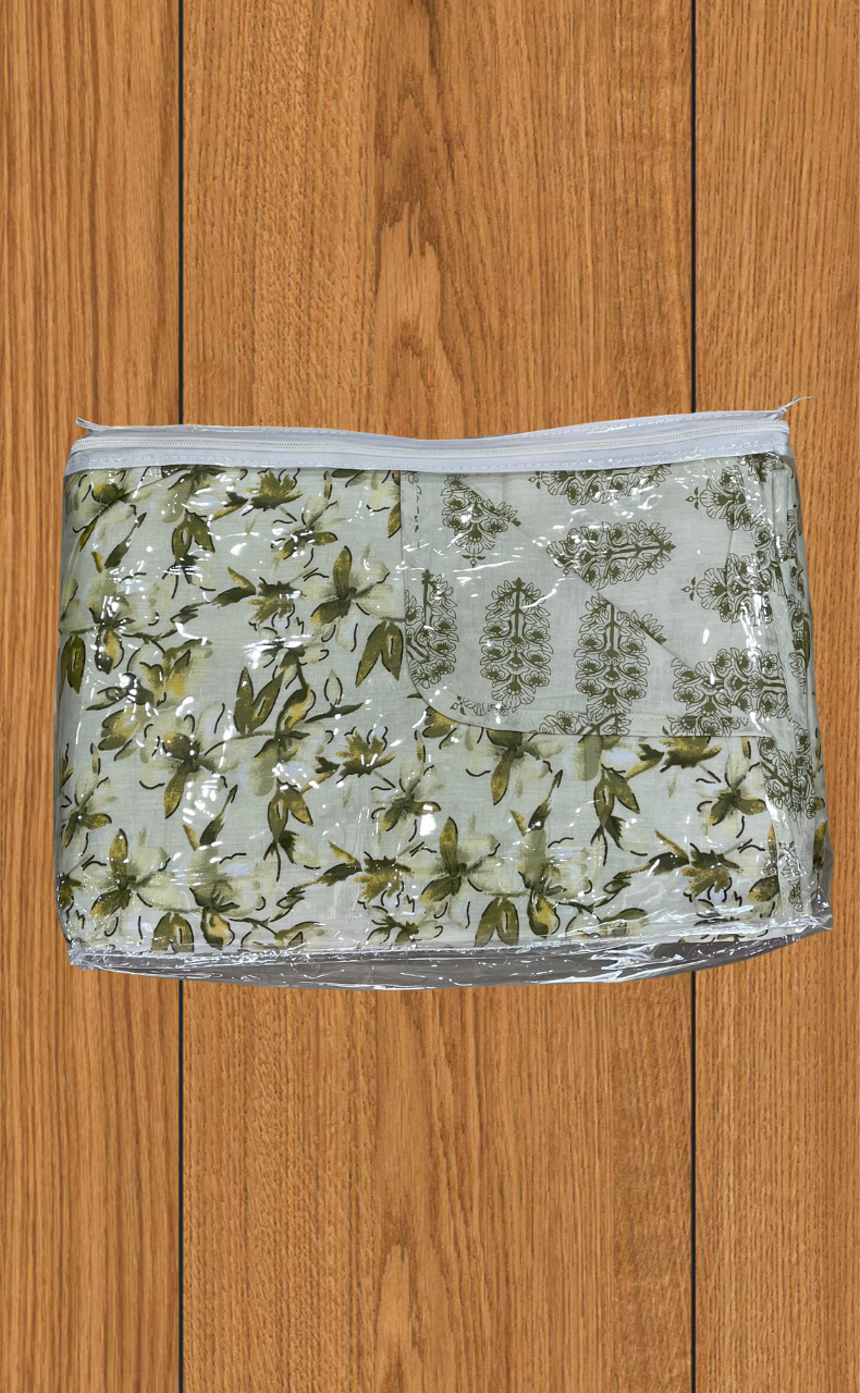 Blanket | Dohar. Green Garden, Soft & Cozy. One Double bed Reversible | Laces and Frills