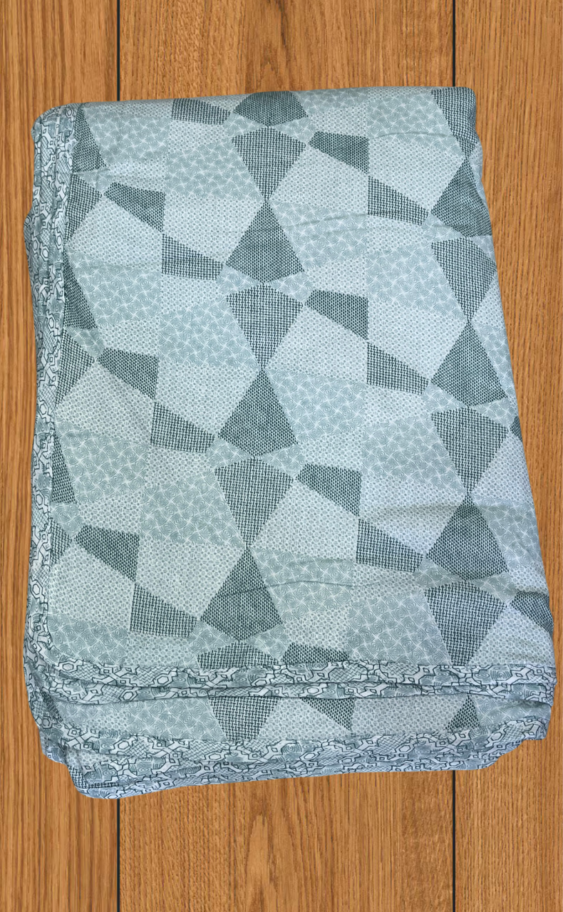 Blanket | Dohar. Pista Green Abstract, Soft & Cozy. One Double bed Reversible | Laces and Frills