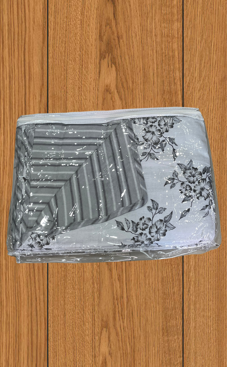 Blanket | Dohar. Grey Garden, Soft & Cozy. One Double bed Reversible | Laces and Frills