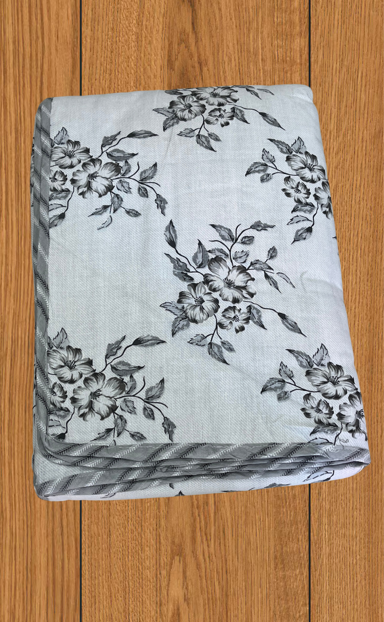 Blanket | Dohar. Grey Garden, Soft & Cozy. One Double bed Reversible | Laces and Frills