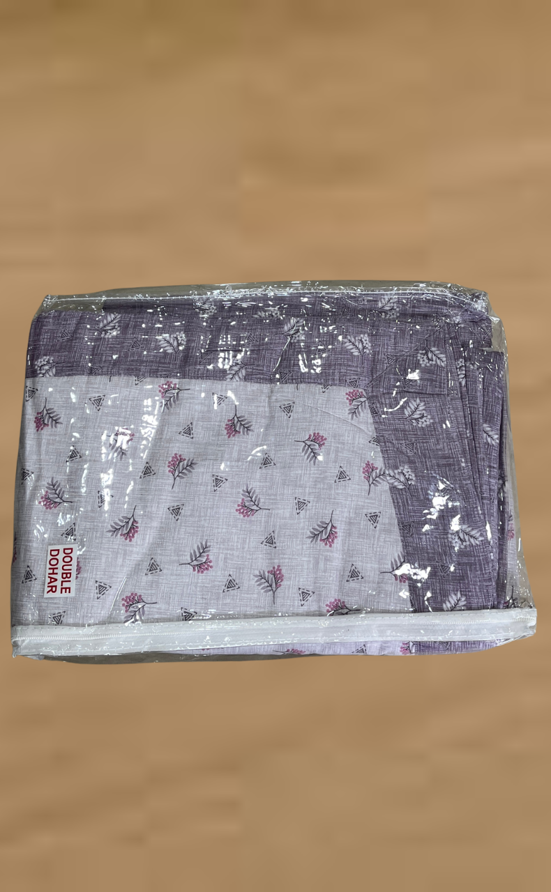 Blanket | Dohar. Lavender Tiny Floral, Soft & Cozy. One Double bed Reversible | Laces and Frills