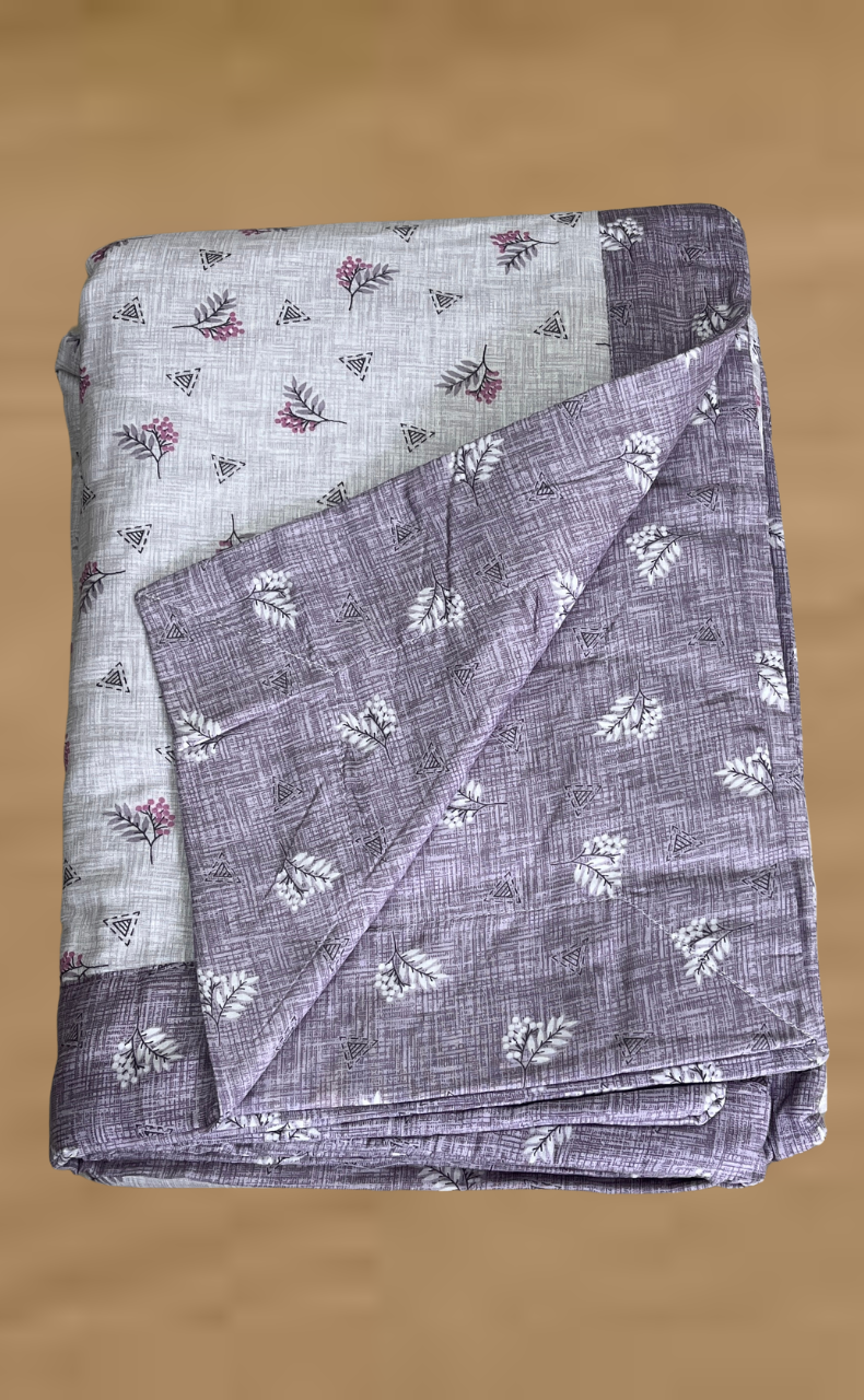 Blanket | Dohar. Lavender Tiny Floral, Soft & Cozy. One Double bed Reversible | Laces and Frills
