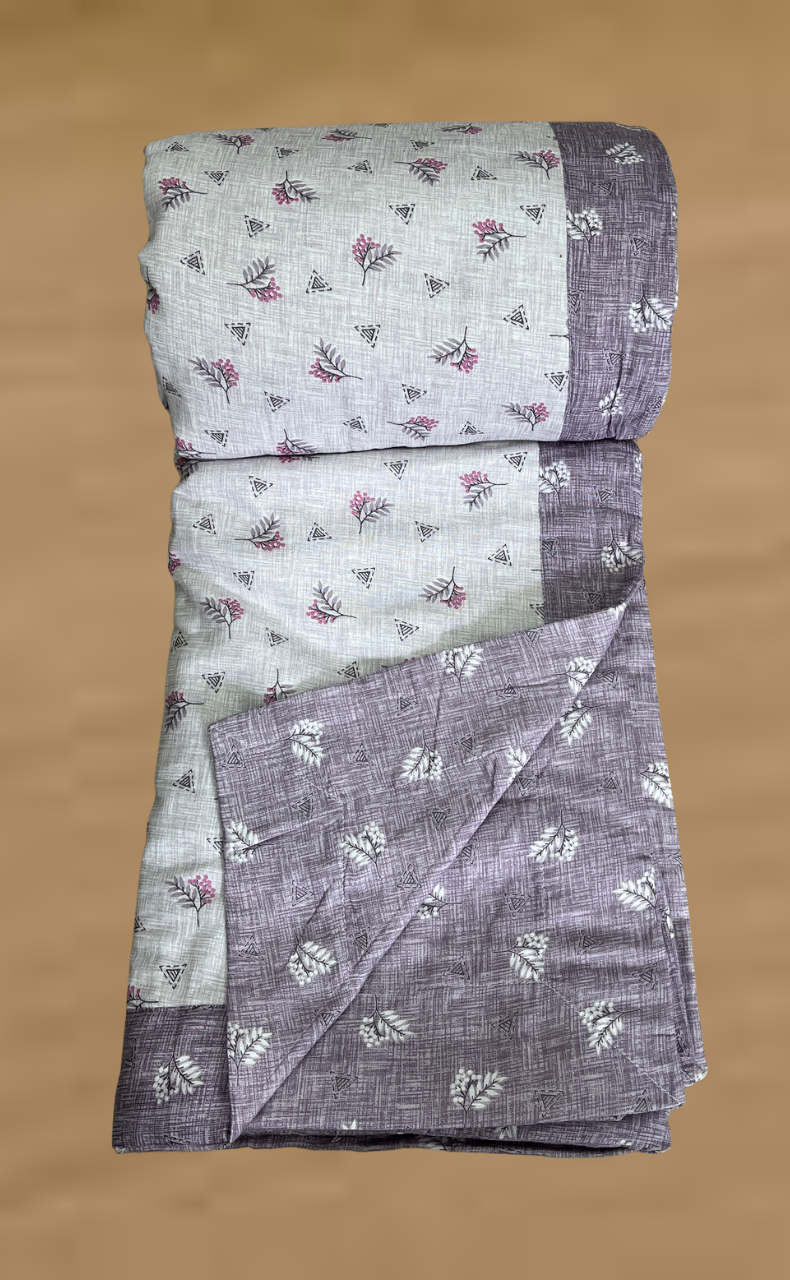 Blanket | Dohar. Lavender Tiny Floral, Soft & Cozy. One Double bed Reversible | Laces and Frills