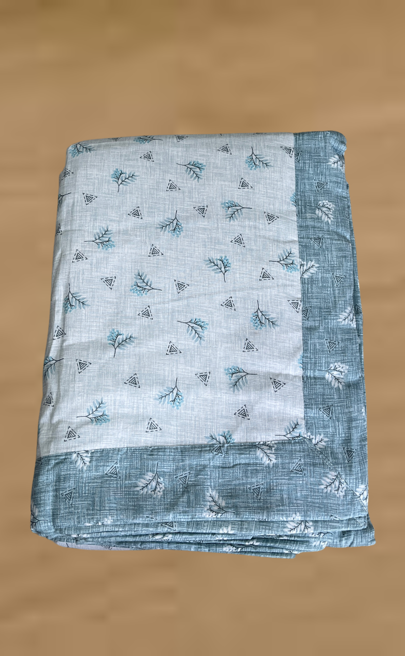 Blanket | Dohar. Sea Green Tiny Floral, Soft & Cozy. One Double bed Reversible | Laces and Frills