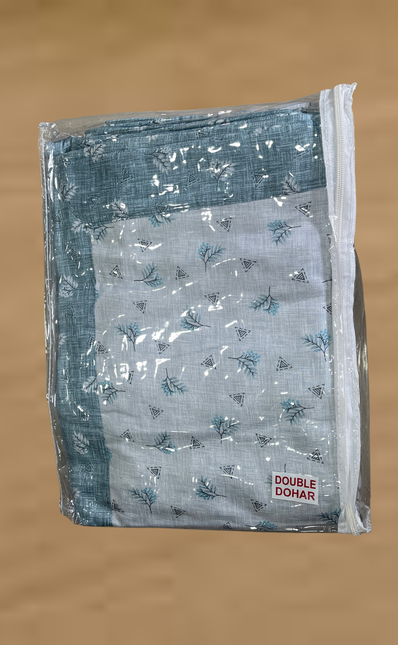 Blanket | Dohar. Sea Green Tiny Floral, Soft & Cozy. One Double bed Reversible | Laces and Frills