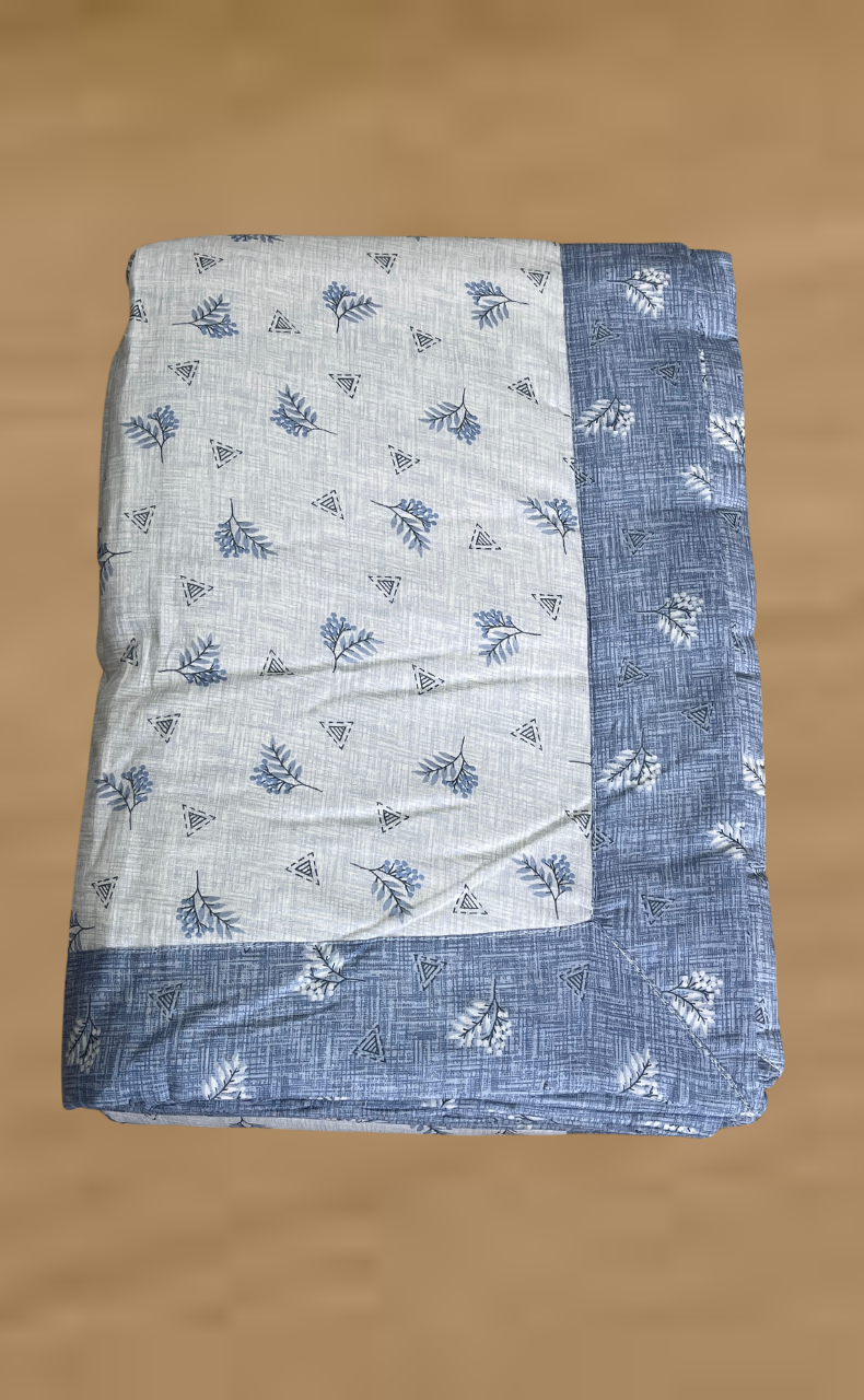 Blanket | Dohar. Blue Tiny Floral, Soft & Cozy. One Double bed Reversible | Laces and Frills