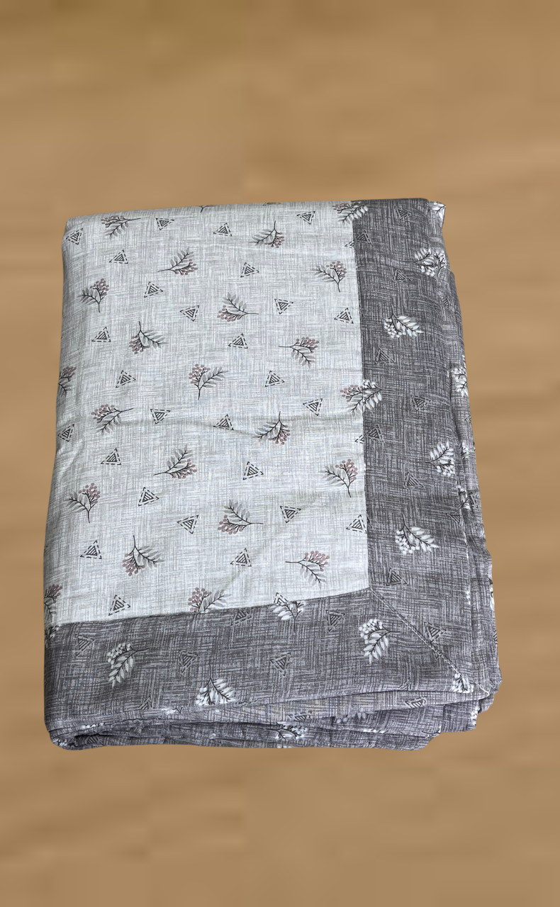Blanket | Dohar. Grey Tiny Floral, Soft & Cozy. One Double bed Reversible | Laces and Frills
