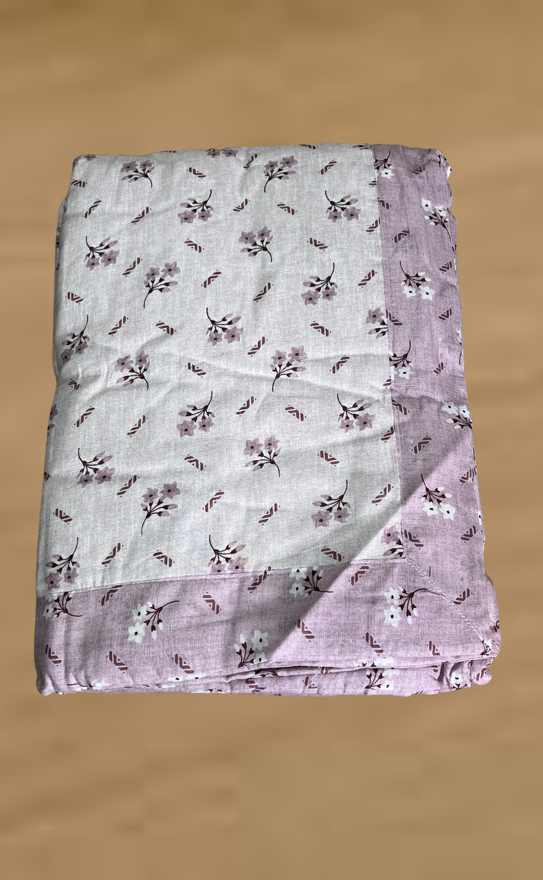 Blanket | Dohar. Lavender Tiny Floral, Soft & Cozy. One Double bed Reversible | Laces and Frills
