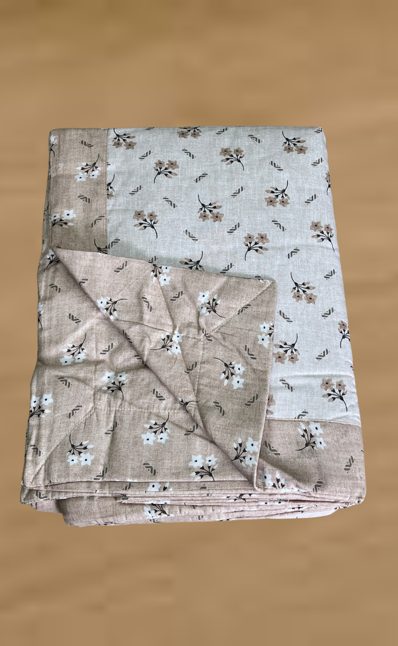 Blanket | Dohar. Peach Tiny Floral, Soft & Cozy. One Double bed Reversible | Laces and Frills