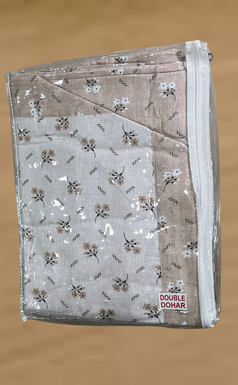 Blanket | Dohar. Peach Tiny Floral, Soft & Cozy. One Double bed Reversible | Laces and Frills