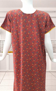 Maroon Floral Spun Nighty. Flowy Spun Fabric | Laces and Frills - Laces and Frills