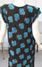 Black/Sky Blue Roses Lycra Soft Extra Large Nighty . Stretchable Lycra Fabric | Laces and Frills - Laces and Frills