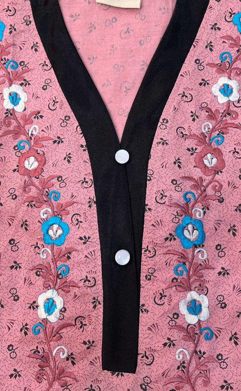 Pink Tiny Floral Soft Cotton Nighty. Soft Breathable Fabric | Laces and Frills - Laces and Frills