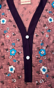 Peach Tiny Flora Soft Cotton Nighty. Soft Breathable Fabric | Laces and Frills - Laces and Frills