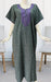 Bottle Green/Purple Embroidery Soft 3XL Nighty. Soft Breathable Fabric | Laces and Frills - Laces and Frills