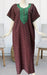 Maroon Embroidery Soft 3XL Nighty. Soft Breathable Fabric | Laces and Frills - Laces and Frills