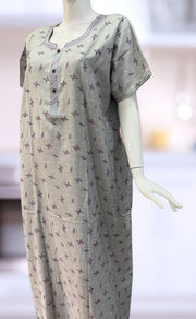 Light Blue Abstract  XXL Spun Nighty. Flowy Spun Fabric | Laces and Frills - Laces and Frills